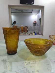 Art Deco <b>Glass</b> <b>Vase</b> With Relief Pattern Tabletop Decor - Product Image 3