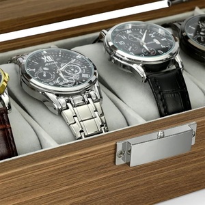 Watch Box Organizer 7 Slots <b>Display</b> <b>Case</b> Glass Lid Wooden Soft Velvet Interior Elegant Wrist Watch Jewelry Storage Box for - Product Image 6