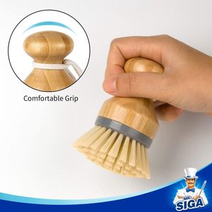 Confezione da 2 Spazzole in Bambù per Pulizia Lavello Cucina, Piatti, Pentole e Padelle - Spazzole Ecologiche - Product Image 2