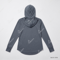 Haut de sport pour femme musulmane avec hijab intégré et manches longues à trous pour les pouces, léger, personnalisable