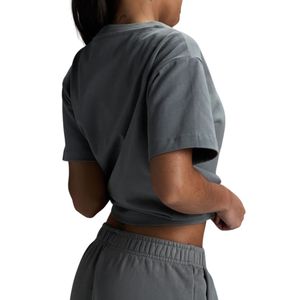 Camiseta Oversize de Algodón para Mujer con Hombros Caídos, Manga Corta, Cuello Redondo, Estilo Casual Básico, Fabricante OEM ODM, Venta al por Mayor - Product Image 4