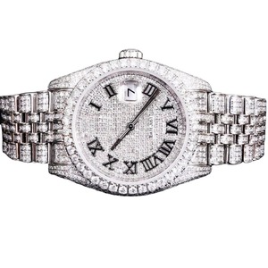 Reloj de Diamantes de Acero Inoxidable Plateado de Alta Demanda con Detalles de Cristal y Correa Metálica Duradera, Disponible para Exportación - Product Image 5