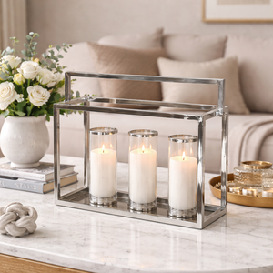 Handmade Steel Three Light Candle <b>Lantern</b> | Elegant Metal Christmas Home Decoration | Wedding Table Decor | Festive Centerpiece. - Product Image 2