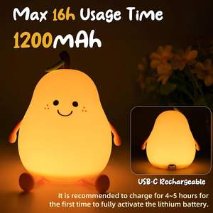 USB Rechargeable Touch Control Dimmable <b>LED</b> Duck Night <b>Light</b> Cute Cartoon Animal Silicone Lamp for Bedroom Mini Room Decoration - Product Image 5