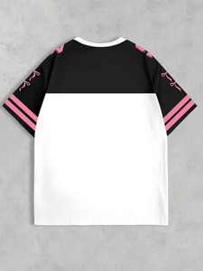 Maillot de sport oversize à col en V, haut streetwear d'été à manches courtes, coupe ample, faible MOQ, OEM ODM, vente en gros - Product Image 5