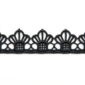 Dentelle Guipure GPO de Luxe Noire Géométrique Écologique 15mm, Personnalisable, OEM Disponible, Emballage de 20 Mètres, pour Encolures de Lingerie - Product Image 1