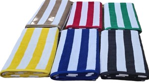 Cabana Eco-Friendly Woven Striped Cotton <b>Beach</b> <b>Towels</b>-Modern Design Machine Washable All-Season Use - Product Image 3