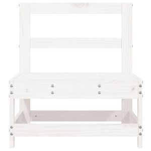 Sofá Modular de Jardín de Madera de Pino Sólido Blanco de Tamaño Mediano con Elegante Asiento Central - Product Image 4