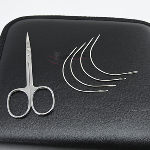 Juego de Herramientas para Tejer Cabello, Agujas Curvas con Tijeras para Cortar Hilo, Acero Inoxidable para Coser Pelucas e Instalar Tramas - Product Image 1