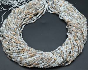 Cuentas de Piedra Lunar Natural Facetadas Redondas de 2mm, 3mm, 4mm, Cuentas Sueltas para Fabricación de Joyas, Pulseras, DIY, Venta al Por Mayor - Product Image 3