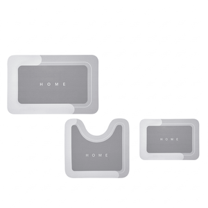 Set di 3 Tappetini da Bagno Ultra Assorbenti ad Asciugatura Rapida, Antiscivolo, Lussuosi e Minimalisti a Forma di U, Lavabili, per Arredo Casa - Product Image 4