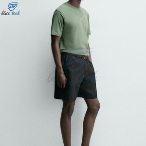 Camiseta de Algodón Verde para Hombre Blue Tech, Manga Corta, Cuello Redondo, Estilo Casual, con Estampado de Letras y Logotipo Frontal, Tejido de Punto, Estilo Urbano - Product Image 2
