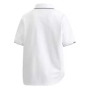 Polo à manches courtes pour homme, couleur unie, coton Oxford, décontracté, respirant, design tissé, boutons sur le devant, coupe classique - Product Image 2