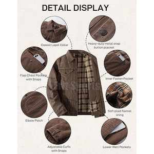 Veste en jean pour homme de haute qualité 100% coton respirant et écologique, col rabattu, logo frontal, faible MOQ, nouvelle arrivée hiver 2026 - Product Image 4