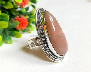 แหวนเงินสเตอร์ลิง925แหวนแฮนด์เมดแหวนพลอยทรงวงรียาวของขวัญสำหรับภรรยาแหวนฝาแหวนโบฮีเมียนสำหรับผู้หญิง - Product Image 5