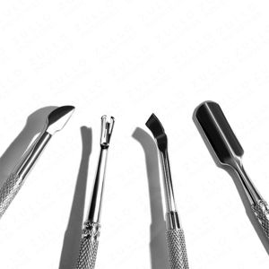 Pousse-cuticules en acier inoxydable de couleur personnalisée, double face, outil de nettoyage des cuticules pour les techniciennes professionnelles en manucure et pédicure - Product Image 2