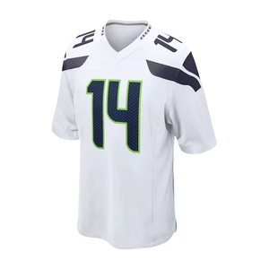 Custom Sublimated American Football Jersey <b>Men's</b> White Short Sleeve V-Neck Moisture Wicking Custom Number Team Design - Product Image 2