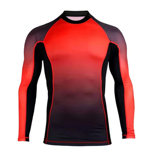 Customize Your Own Logo Heat-Transfer Printed Breathable Full Sleeve <b>Compression</b> MMA Rash Guard Spandex/Polyester for Online - Product Image 4