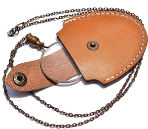 Lupa de Latón con Cadena, Lupa de Bolsillo con Funda de Cuero, Lupa de Lectura de Estilo Antiguo para Coleccionistas, Regalo y Obsequio - Product Image 4