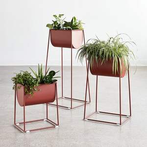Soporte para Plantas de Estilo Mid-Century con Maceta Incluida, Maceta Grande de Metal con Soporte - Product Image 1