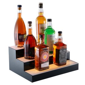 3-Tier 16-Inch LED Lighted Commercial Acrylic <b>Bar</b> <b>Shelf</b> Home Whiskey Rack Display Stand for Wine Liquor 3-Step Illuminated Rack - Product Image 5