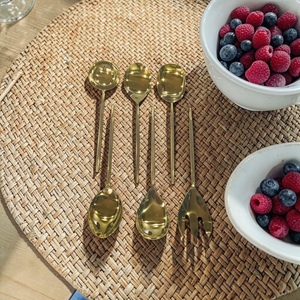 Minimalist Silver Plated Cutlery Set <b>Mirror</b> Polish Long Handle Wedding Utensils Metal Dinner Spoon Fork Knife - Product Image 2