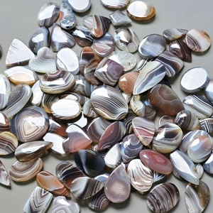 Lot de cabochons en agate naturelle du Botswana, formes variées, taille libre, vente en gros de pierres précieuses pour la fabrication de bijoux - Product Image 6