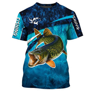 Camiseta de Pesca Personalizada con Cuello Redondo, Sublimada, para Hombre, de Poliéster, Ropa Deportiva para Pesca al Aire Libre, Fabricante Mayorista - Product Image 5