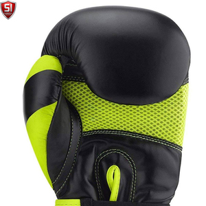 Ensemble de boxe SUMROOS SI : Gants en cuir noir et vert avec sangle de poignet réglable – Équipement d'entraînement durable, protecteur et confortable - Product Image 4