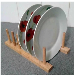 Support à assiettes en bois, nouveau design, porte-assiettes et étagère de rangement pour comptoir de cuisine - Product Image 1