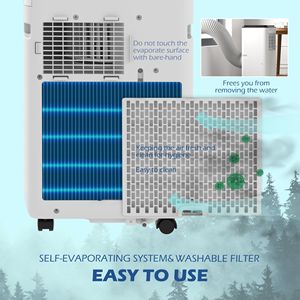 8,000 BTU White Mobile Air Conditioner for 345 Sq. Ft. Room Auto Sleep 24H Timer <b>Dehumidifier</b> Fan Window Kit Battery Powered - Product Image 6