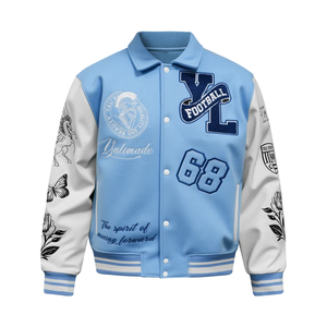 Chaqueta de Invierno Unisex de Alta Calidad con Capucha, Tejido de Lana, Ligera, Transpirable, Resistente al Viento, Estilo Deportivo, Béisbol, Lettermen, Mariposa - Product Image 5