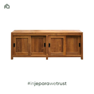 Aparador Moderno de Madera de Teca Reciclada con 3 Puertas Corredizas para Sala de Estar, Dormitorio, Hotel y Cocina, Mueble para TV - Product Image 5