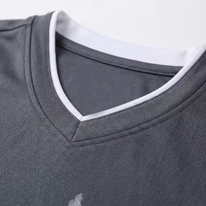 Custom Retro Printed Front 100% Polyester Soccer Jersey Set Quick Dry Football Uniform Short Sleeve V-neck Plus Size Summer - Product Image 3