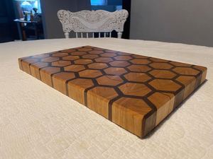 Fresh Arrival End Grain Honeycomb Cutting <b>Board</b>, Teak Acacia Wood, Handmade Kitchen Prep <b>Tool</b> Chopping <b>Board</b> - Product Image 4