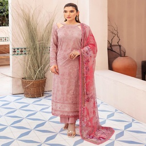<b>Eid</b> Heavy Party <b>Dresses</b> for Women Embroidered Pure Cotton Lawn Three Piece Unstitch Salwar Kameez Ramsha Vol ANDAAZ Long Maxi - Product Image 4