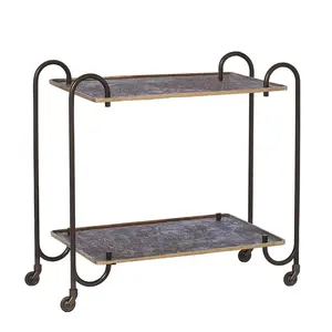 Modern Handmade Metal Bar Cart <b>Trolley</b> with Wheels for Dining Luxury metal Decorative Bar <b>Serving</b> <b>Trolley</b> Parties safe plated - Product Image 1