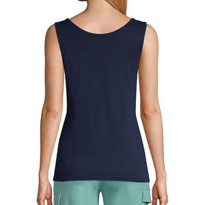 Camiseta sin Mangas Casual para Mujer, Diseño Liso de Color Sólido, Tela Suave al Tacto, Atuendo Moderno de Verano, Ropa para Exportación al por Mayor - Product Image 4