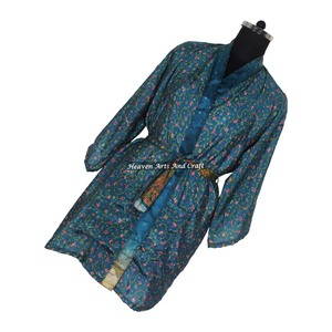 KS008 Beachwear Vintage Sari Kimono Short Manufacturer Of Beachwear Vintage Sari Kimono Short <b>Cardigan</b> Vintage Sari Kimono Short - Product Image 5
