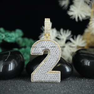จี้ตัวอักษรตามสั่ง ประดับเพชรโมอิสซาไนต์ VVS เงินแท้ S925 สไตล์ฮิปฮอป เครื่องประดับคุณภาพสูง โดย Phoenix Enterprise - Product Image 1