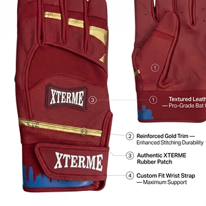 ถุงมือตีลูกเบสบอล XTERME แบบเต็มนิ้วสำหรับเด็ก ถุงมือตีลูกเบสบอลน้ำหนักเบาสำหรับเด็ก สำหรับฝึกซ้อม ถุงมือสำหรับสโมสรเบสบอล - Product Image 2