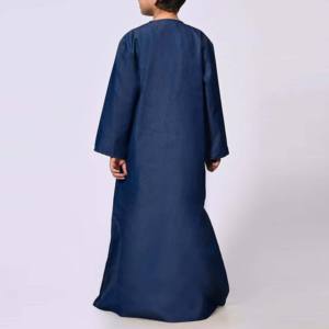 Thobe islamique personnalisé pour homme, manches longues, thermique, 100% coton, longueur cheville, style urbain, grandes tailles, pour garçons, collection automne - Product Image 4