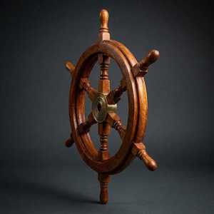 Premium Quality 18" Polished Wood & Brass Maritime Boat Captains Nautical Beach <b>Ship</b> <b>Wheel</b> for Home Decor - Product Image 4