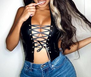 Top Corto de Piel Sintética PU para Mujer, Diseño Personalizado OEM, Chaleco sin Mangas de Piel de Oveja Suave Premium, Ajuste Delgado y Sexy - Product Image 2