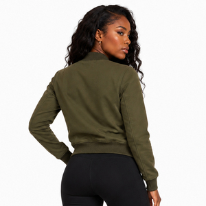 Chaqueta Bomber Personalizada con Cierre de Cremallera para Mujer, Chaqueta de Invierno de Tejido Softshell, Cuello Mao, Bolsillos Laterales, Chaqueta Impermeable para Mujer - Product Image 2