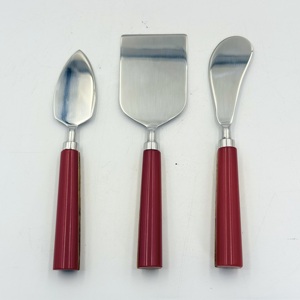 Juego de 3 cuchillos para queso de acero inoxidable, más vendidos, con mango de resina, acabado pulido espejo, diseño de lujo, para uso en hoteles y restaurantes. - Product Image 1