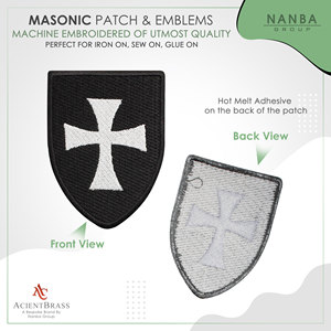 Christian Medieval Knight Templar Holy Land Crusades Black Cross Patch Shield KT - Product Image 2