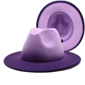 Wholesale Vintage Style Hot Selling High Quality Women <b>Men</b> Gradient <b>Fedora</b> <b>Hats</b> <b>for</b> Adults - Product Image 4
