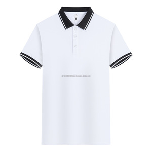 Camiseta Polo Personalizada de Fábrica para Hombre, de Alta Calidad con Patrón Geométrico Bordado, Técnica Oscura, Talla Grande para Hombre - Product Image 3