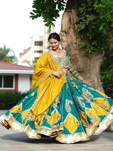 Traditional Indian Wedding Lehenga Choli Set For Women Embroidered Floor-Length Loose Fit Party Wear <b>Dress</b> - Product Image 1